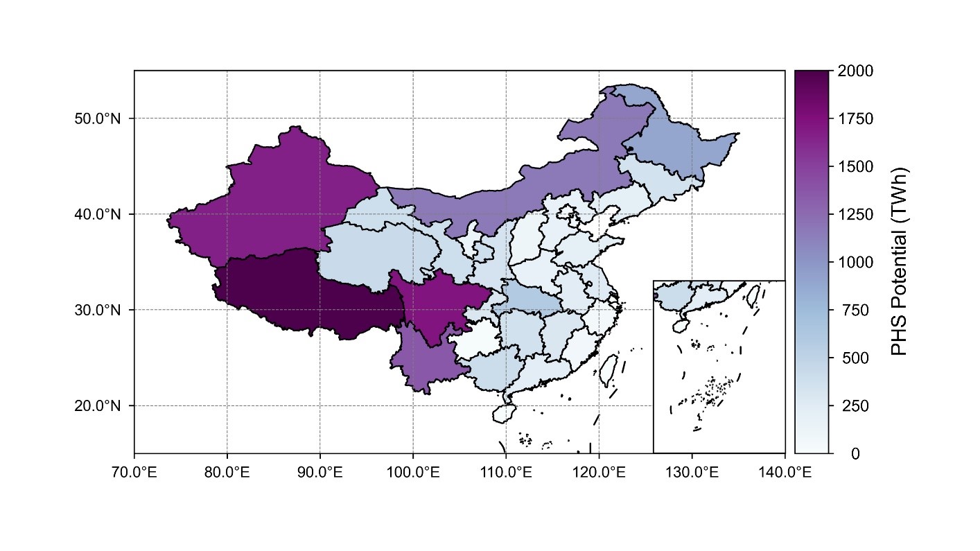 Distribution of pumped storage potential assessment by province across the country