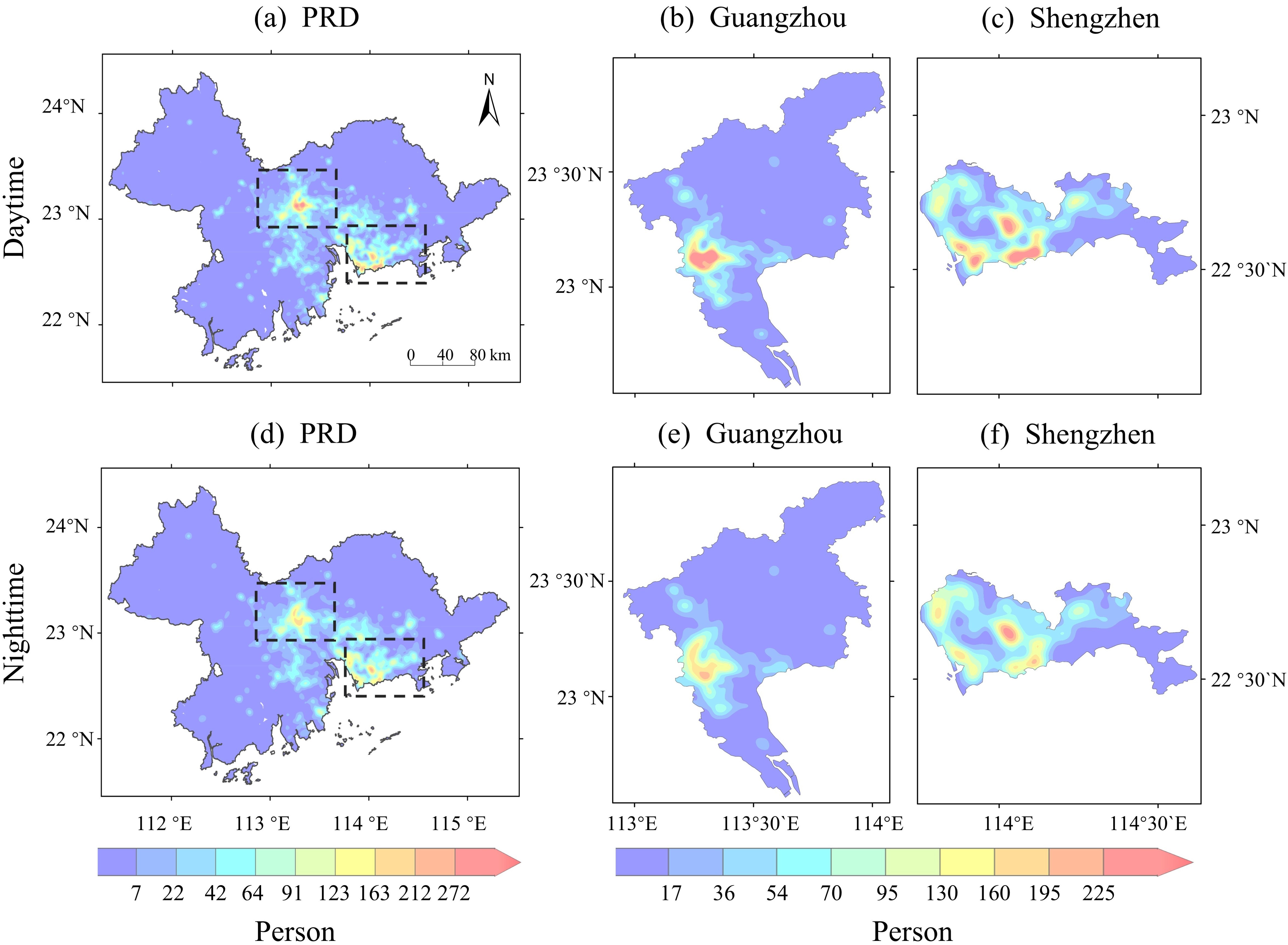 Day-night population disparities